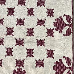 Red and White Applique Quilt, 19th Century