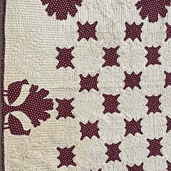 Red and White Applique Quilt, 19th Century