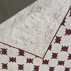 Red and White Applique Quilt, 19th Century