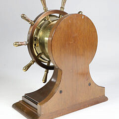 Vintage Chelsea Brass Ship’s Wheel Clock
