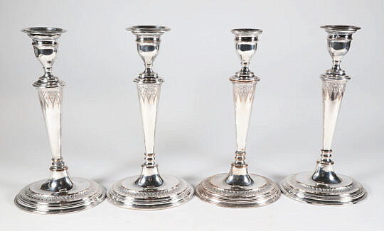 42931 Four Sheffield Candlesticks A 9706_4 JPG
