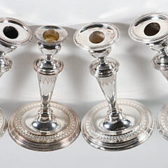 Set of Four English Sheffield Candlesticks, 19th Century