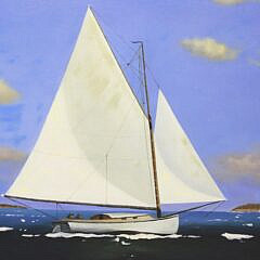 Vernon Broe Oil on Artist Board “Sailing Day”