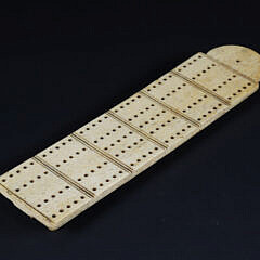 Sailor Made Antique Whalebone Cribbage Board, 19th Century