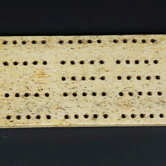 Sailor Made Antique Whalebone Cribbage Board, 19th Century