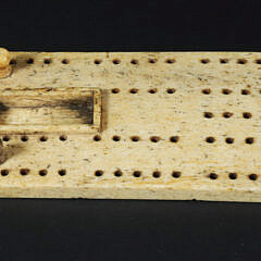 Sailor Made Antique Whalebone Cribbage Board, 19th Century