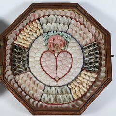 Antique Double Sailor’s Valentine “A Gift From Barbados”, 19th Century