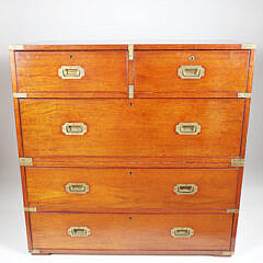 British Regency Campaign Chest of Drawers, 19th Century