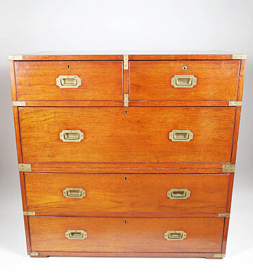 British Regency Campaign Chest of Drawers, 19th Century