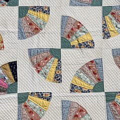 Fine Quarter Fan Patchwork Quilt, circa 1930s