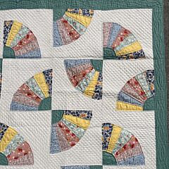 Fine Quarter Fan Patchwork Quilt, circa 1930s