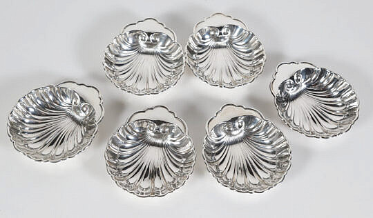 42966 Six Sterling Shell Dishes A 9939_4 JPG