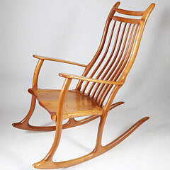 Signed Stephen Swift Cherrywood Rocking Chair, circa 1996