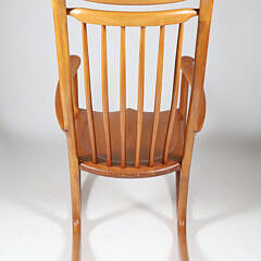 Signed Stephen Swift Cherrywood Rocking Chair, circa 1996