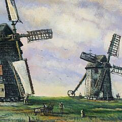 James Walter Folger Oil on Wood Panel “Mill Hill”