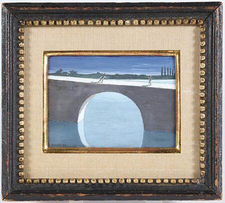 5-5279 Fulco Di Verdura Oil 2 Men on Bridge A 9752_6 JPG