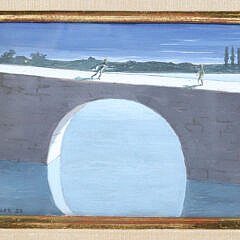Fulco Di Verdura Gouache on Board Painting “Combat”, circa 1953