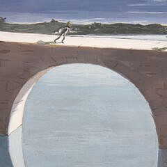 Fulco Di Verdura Gouache on Board Painting “Combat”, circa 1953