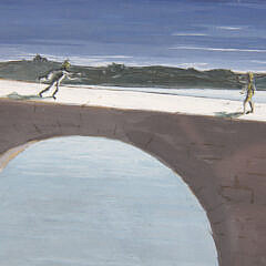 Fulco Di Verdura Gouache on Board Painting “Combat”, circa 1953