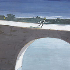 Fulco Di Verdura Gouache on Board Painting “Combat”, circa 1953
