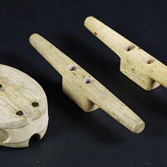 Pair of Whale Cleats Accompanies with Whalebone Block and Antique Ivory Sheave, 19th Century