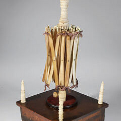 Whaleman Made Whalebone Swift on Primitive Stand, 19th Century