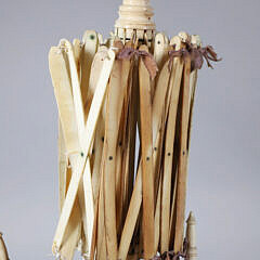 Whaleman Made Whalebone Swift on Primitive Stand, 19th Century