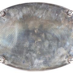Vintage English Mahogany and Silver Plated Gallery Serving Tray