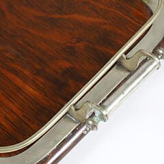 Vintage English Oak and Silver Plated Gallery Serving Tray