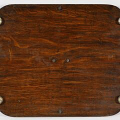 Vintage English Oak and Silver Plated Gallery Serving Tray