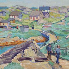 Ruth Haviland Sutton Oil on Artist Board “Nova Scotia Village”