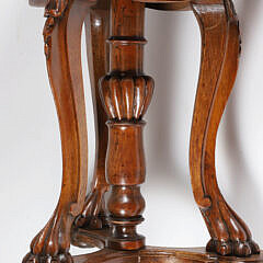 Finely Carved Walnut Venetian Grotto Piano Stool, 19th Century