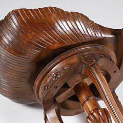 Finely Carved Walnut Venetian Grotto Piano Stool, 19th Century