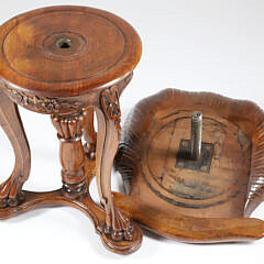 Finely Carved Walnut Venetian Grotto Piano Stool, 19th Century