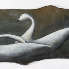 6-5464 Mike Butler Oil White Swans A 9541_3 JPG