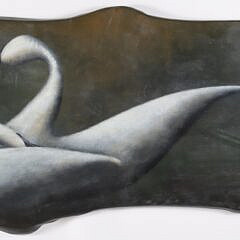 Mike Butler Oil on Wood Panel “Portrait of Two White Swan”, circa 2024