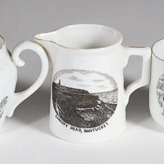 Collection of Six Antique Nantucket Souvenir Porcelains 