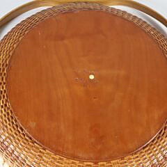 Bill Cluff Woven Shallow Round Swing Handle Nantucket Basket, circa 1997