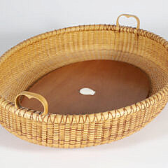 Woven Oval Double Handle Nantucket Basket Serving Tray