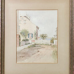 Jane Brewster Reid Nantucket Watercolor on Paper “Gorhams Court”, Painting