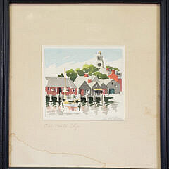 Doris and Richard Beer Nantucket Watercolor on Paper “Old North Slip”, Painting