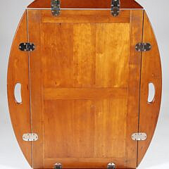 Mid-Century Pine and Nickel or Chrome Butler’s Tray Coffee Table