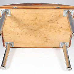 Mid-Century Pine and Nickel or Chrome Butler’s Tray Coffee Table