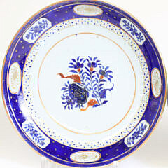 Chinese Export Plate, 18th Century, and One Ironstone Bowl, 19th Century