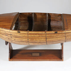 Vintage Hand Crafted Glass Top Dory Coffee Table