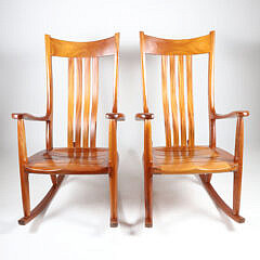 79-5490 Pair Gary Weeks + Co Rocking Chairs A 9943 JPG