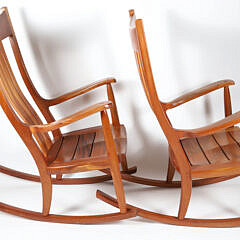 Pair of Hand Crafted Rocking Chairs by Gary Weeks & Co., Wimberly, Texas