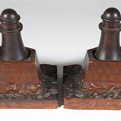 Pair of Vintage Lignum Vitae Lighthouse Bookends