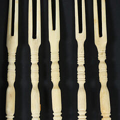 Ten Carved Bone Lobster Picks
