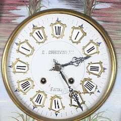 C. Chauvineau Sanxay Enamel Face Wall Clock, 19th Century